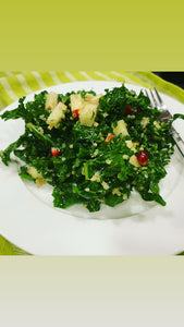 Winter Kale Salad with Pomegranate and Blue Cheese