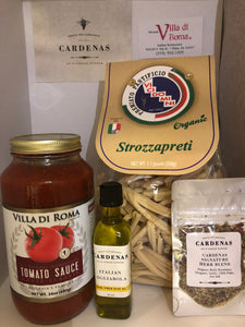 Villa di Roma House Sauce Gift Set with Pasta and Cardenas Italian EVOO and Herb Blend